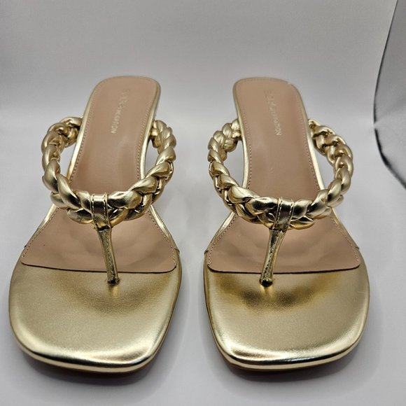 BCBGeneration Shoes - BCBGeneration gold slide sandals size 8.5